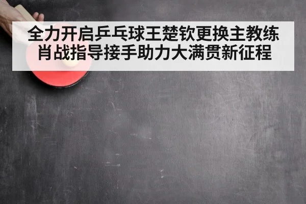 全力开启乒乓球王楚钦更换主教练肖战指导接手助力大满贯新征程